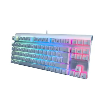 Teclado Gamer Batauro Aubrac - Alámbrico - Español - RGB - Switch Rojo - Blanco - ABR-400-WRD