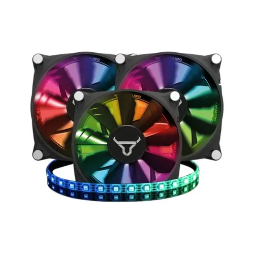 Kit de Ventiladores Batauro AIR-X-KIT - 120mm - 1900 RPM - Incluye Tira LED - ARGB - ARX-600-KIT