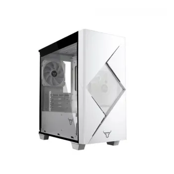 Gabinete Gamer BATAURO Enfiniti - Mini Torre - Micro ATX/ITX - 2x Ventiladores - Panel Lateral - Blanco - ENF-400-W