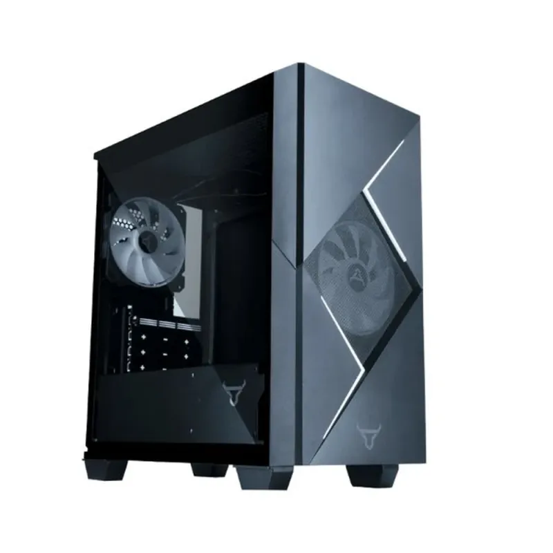 Gabinete Gamer Batauro Enfiniti - Mini Torre - Micro ATX/ITX- 1 Ventilador - Panel Lateral - Fuente 450W - ENF-450-B NEGRO