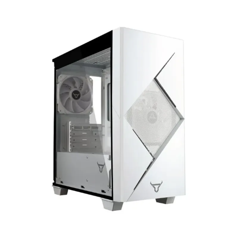 Gabinete Gamer Batauro Enfiniti - Mini Torre - Micro ATX/ITX - 1 Ventilador - Panel Lateral - Fuente 450W - Blanco - ENF-450-W BLANCO