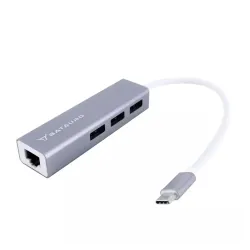 Hub USB Batauro HU-50 - USB-C a 3x USB-A / Ethernet - Gris - HU-50 Hub USB Batauro HU-50 - USB-C a 3x USB-A / Ethernet - Gris - HU-50