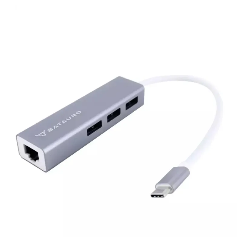 Hub USB Batauro HU-50 - USB-C a 3x USB-A / Ethernet - Gris - HU-50