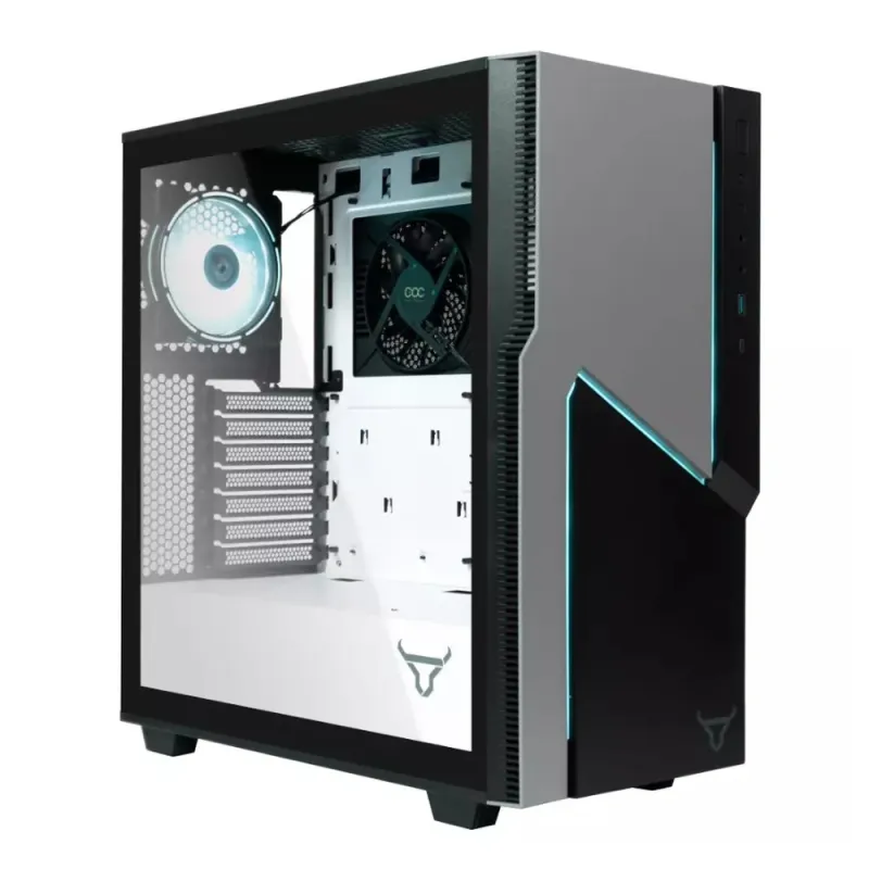 Gabinete Gamer BAUTAURO Nhyo - Media Torre - ATX/ITX/Micro ATX - Ventilador - Panel Lateral  - NHY-600-WH