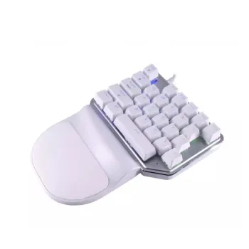 Teclado manual Gamer Batauro Nelore - Alámbrico - Derecho - RGB - Switch Azul - Blanco - NLR-100-PBL
