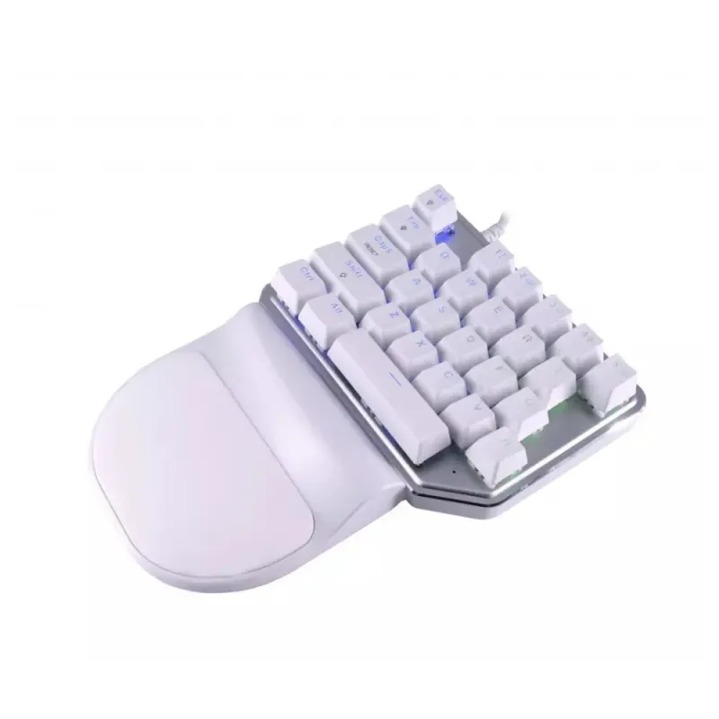 Teclado manual Gamer Batauro Nelore - Alámbrico - Derecho - RGB - Switch Azul - Blanco - NLR-100-PBL