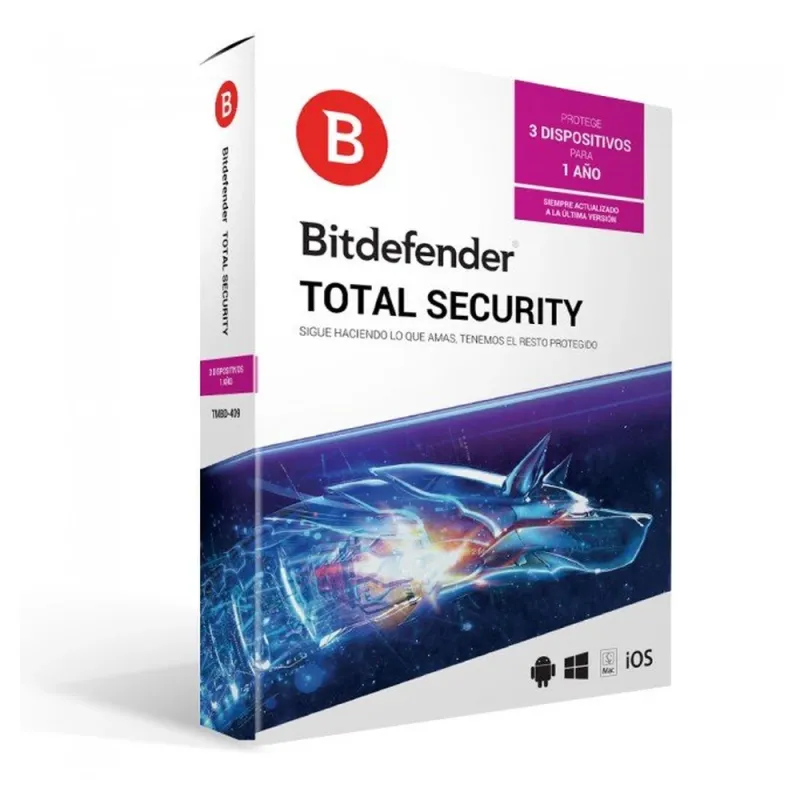 Antivirus Bitdefender Total Security - 3 Usuarios - 1 Año - Caja - TMBD-409