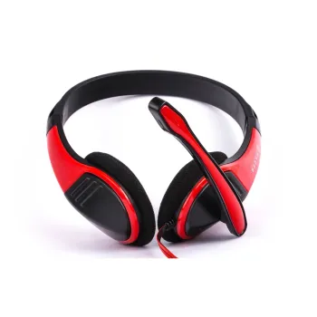 Audifono Diadema Alambrico Naceb Hifi Rojo/Ngo 3.5Mm C/Microf Omnidireccional - NA-589R