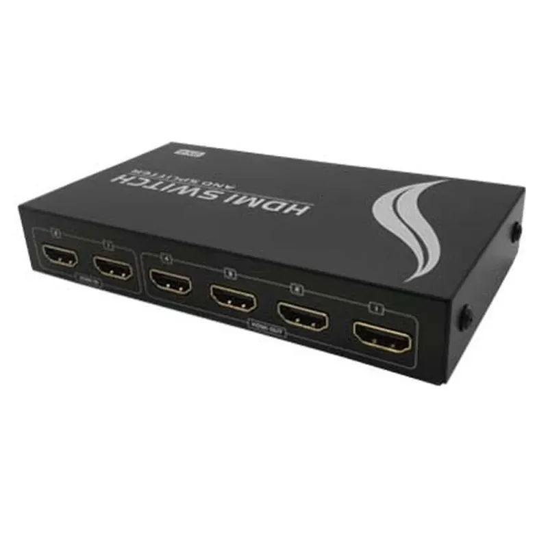 Cable Divisor de Video BRobotix 002442 - 2 Fuentes - 4 Salidas - HDMI - Con control remoto - 002442