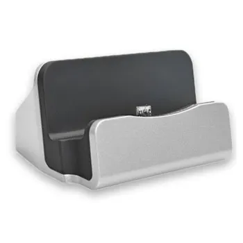 Cargador USB de Pedestal BRobotix 005027 - Micro USB - Plata - 005027