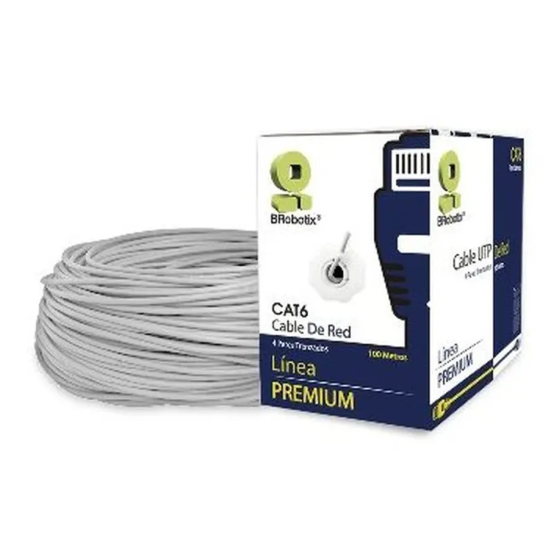 Bobina BRobotix - Cat6 - 100M - 23 AWG - Gris - 065810