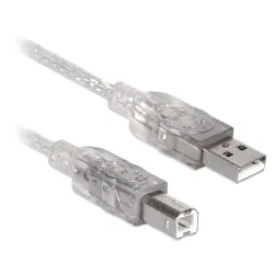 Cable USB BRobotix 102366 - USB A a USB B - 4.5M - Translúcido - 102366 Cable USB BRobotix 102366 - USB A a USB B - 4.5M - Translúcido - 102366