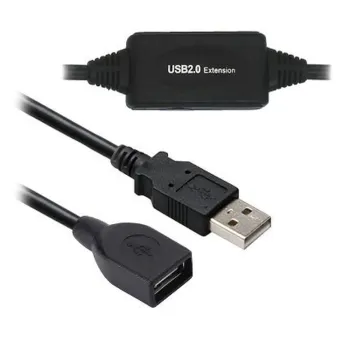 Extensión BRobotix 150156 - USB 2.0 - Macho/Hembra - 20 Mts - Negro - 150156