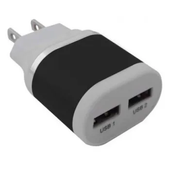Cargador de Pared BRobotix 161264N - USB - 2 Puertos - Negro/Blanco - 161264N