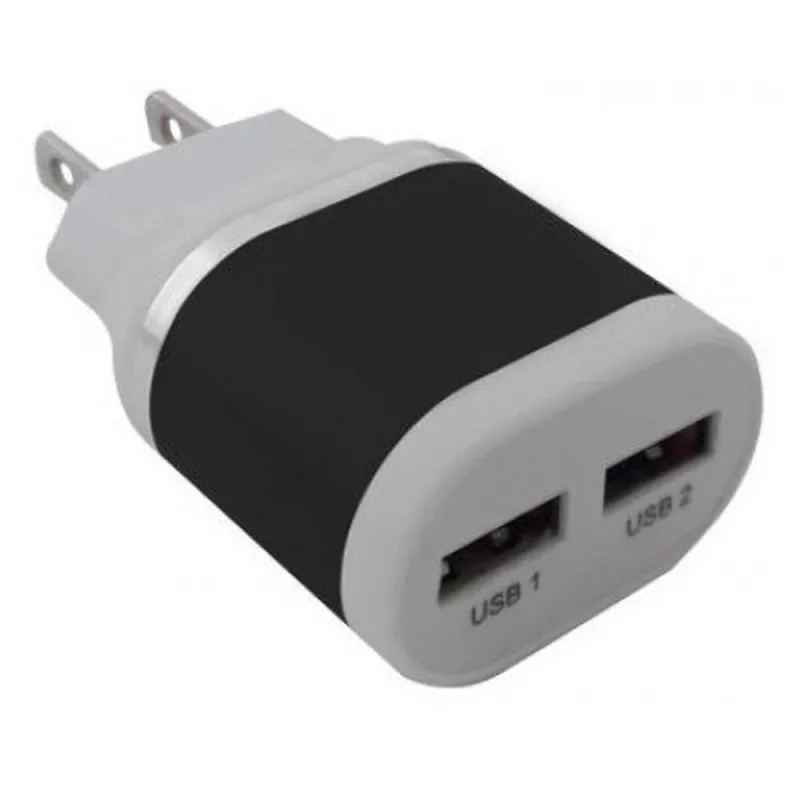 Cargador de Pared BRobotix 161264N - USB - 2 Puertos - Negro/Blanco - 161264N