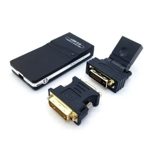 Convertidor BRobotix 171920 - USB a DVI - HDMI - SVGA - Negro - 171920