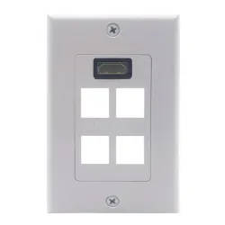 Placa de Pared BRobotix - HDMI - 4 Salidas - Blanco - 180404 Placa de Pared BRobotix - HDMI - 4 Salidas - Blanco - 180404