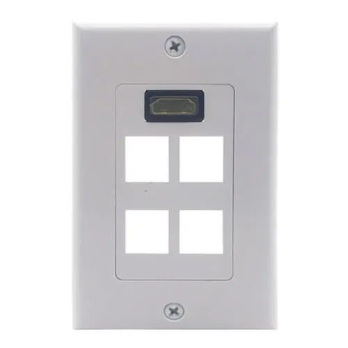 Placa de Pared BRobotix - HDMI - 4 Salidas - Blanco - 180404