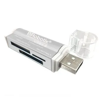 Lector de Tarjetas SD BRobotix - USB 2.0 - Plata - 180420P
