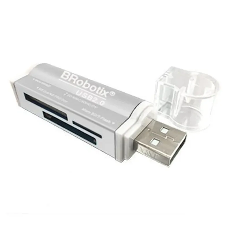Lector de Tarjetas SD BRobotix - USB 2.0 - Plata - 180420P