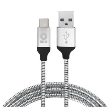 Cable USB BRobotix 180501 - USB A a USB C - 1M - Plata - 180501
