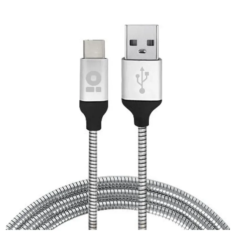 Cable USB BRobotix 180501 - USB A a USB C - 1M - Plata - 180501