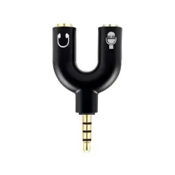 Adaptador Stereo BRobotix 181802-2 - 3.5mm a 3.5mm Dual - Negro - 181802-2 Adaptador Stereo BRobotix 181802-2 - 3.5mm a 3.5mm Dual - Negro - 181802-2
