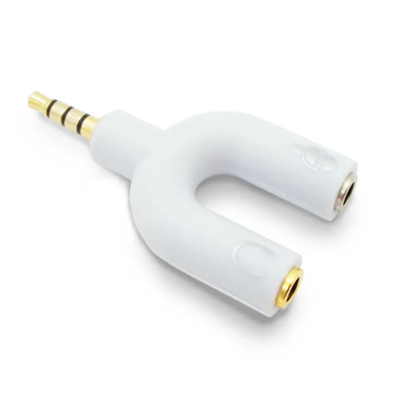 Adaptador Audio BRobotix 181802 - 3.5mm - "Y" - Blanco - 181802