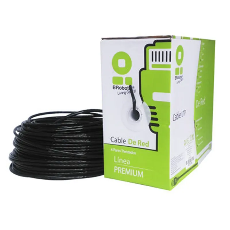 Bobina BRobotix - Cat5e - 305M - 24 AWG - Gel - Negro - 183055