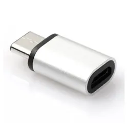 Adaptador BRobotix 235694 - USB Tipo-C Macho a Micro USB Hembra - Plata - 235694 Adaptador BRobotix 235694 - USB Tipo-C Macho a Micro USB Hembra - Plata - 235694