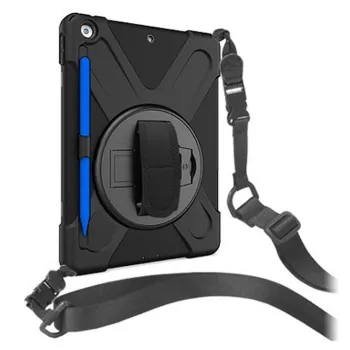 Funda BRobotix 263205 - Para iPad 10.2" - Con Correa y Giro de 360º - Negro - 263205