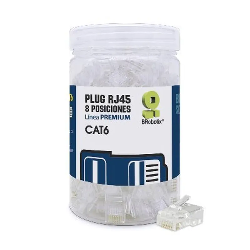 Plug BRobotix - Cat6 - RJ-45 - Translúcido - 100 Piezas - 263861