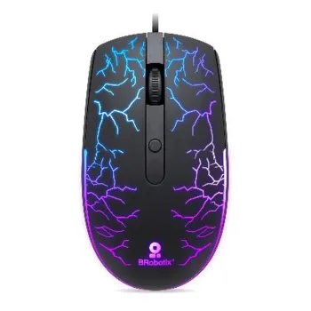 Mouse Gamer BRobotix 263946 - Alámbrico - 3 Botones - Ambidiestro - RGB - 263946