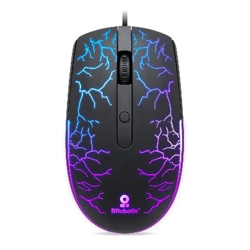 Mouse Gamer BRobotix 263946 - Alámbrico - 3 Botones - Ambidiestro - RGB - 263946
