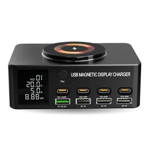 Estación de Carga BRobotix 406467 - USB-A/USB-C/Carga Inalámbrica - 140W - 406467
