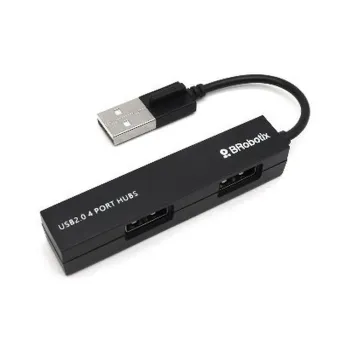 HUB USB BRobotix 497677 - 4x USB - Negro - 497677