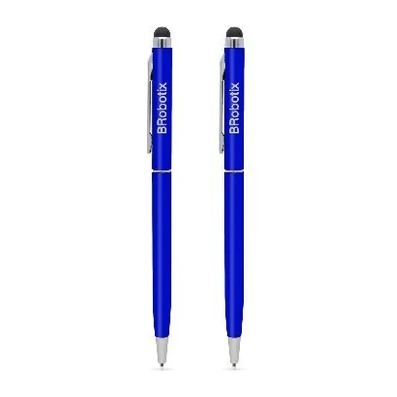 Pluma Stylus BRobotix 6000380 - Tinta Negra - Punta de Goma - 2 Piezas - Azul Rey - 6000380