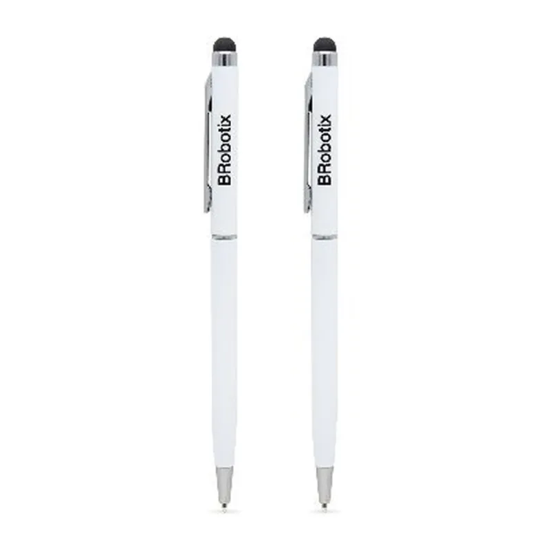 Pluma Stylus BRobotix 6000397 - Tinta Negra - Punta de Goma - 2 Piezas - Blanca - 6000397