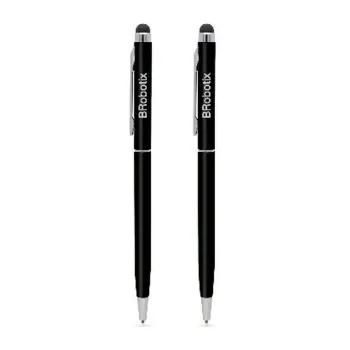 Pluma Stylus BRobotix 6000403 - Tinta Negra - Punta de Goma - 2 Piezas - Negra - 6000403