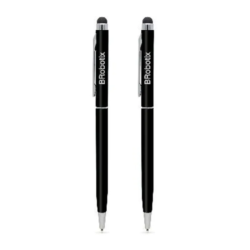 Pluma Stylus BRobotix 6000403 - Tinta Negra - Punta de Goma - 2 Piezas - Negra - 6000403