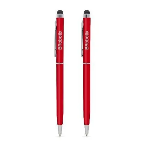 Pluma Stylus BRobotix 6000427 - Tinta Negra - Punta de Goma - 2 Piezas - Roja - 6000427