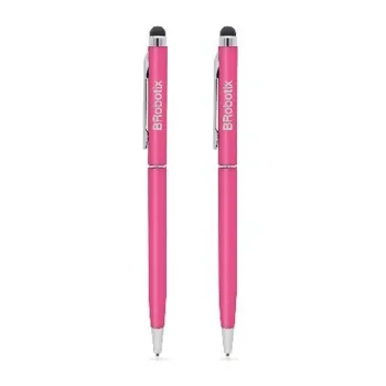 Pluma Stylus BRobotix 6000434 - Tinta Negra - Punta de Goma - 2 Piezas - Rosa - 6000434