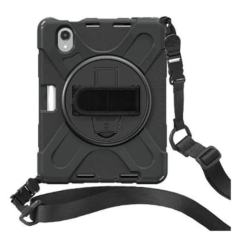 Funda BRobotix 6000557 - Para Ipad Mini 8.3" - Uso Rudo - Con Correa y Giro 360º - Negro - 6000557