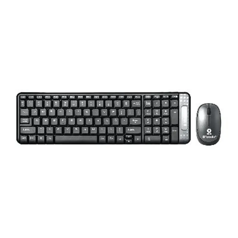 Kit de Teclado y Mouse BRobotix 6000625 - Inalámbrico - USB - Multimedia - Español - Gris - 6000625