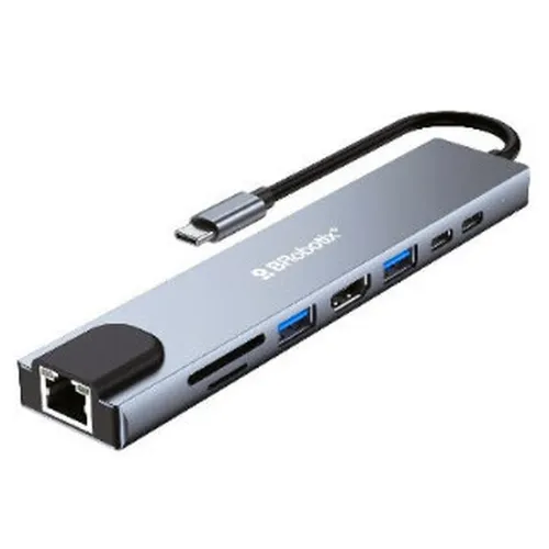 Docking Station BRobotix 6000700 - USB -C a HDMI/ 2x USB 3.0/ 2x USB-C/ Lector MicroSD/ RJ45 Gigabit - 6000700