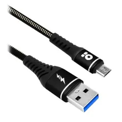 Cable USB BRobotix 6000724 - USB A a USB Micro B - 1 M - Denim - Negro - 6000724 Cable USB BRobotix 6000724 - USB A a USB Micro B - 1 M - Denim - Negro - 6000724