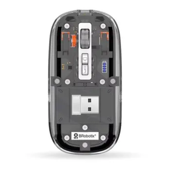 Mouse BRobotix 6000823 - Inalámbrico - USB 2.4GHz - Bluetooth - Transparente - 6000823