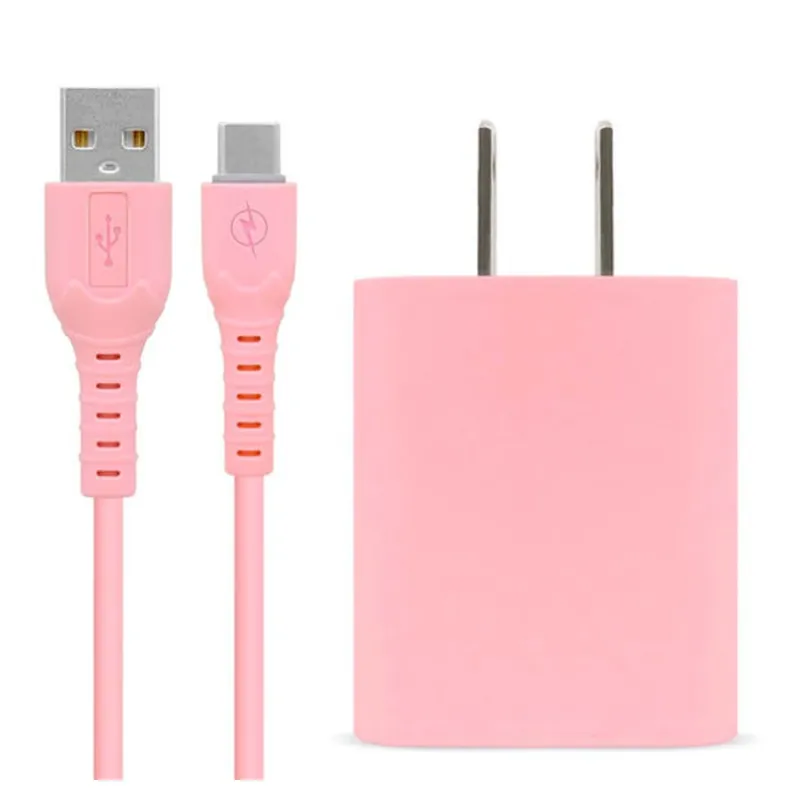 Combo Carga Rápida BRobotix 6001332 - Cargador USB - 3.0 - Cable USB-C - Rosa - 6001332