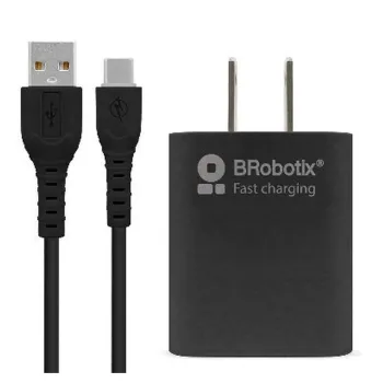 Combo Carga Rápida BRobotix 6001561 - Cargador USB - 3.0 - Cable USB-C - Negro - 6001561