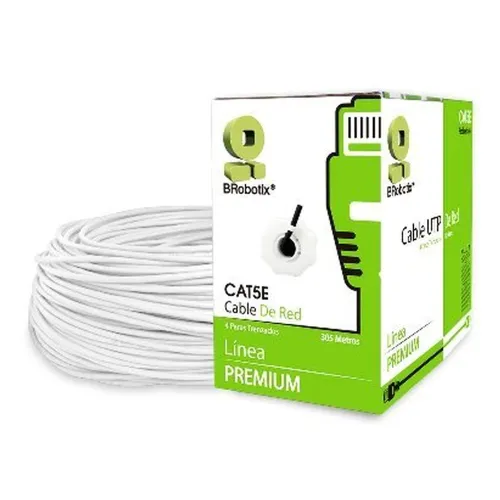 Bobina BRobotix 6001684 - Cat5e - 305M - 24 AWG - Blanco - 6001684